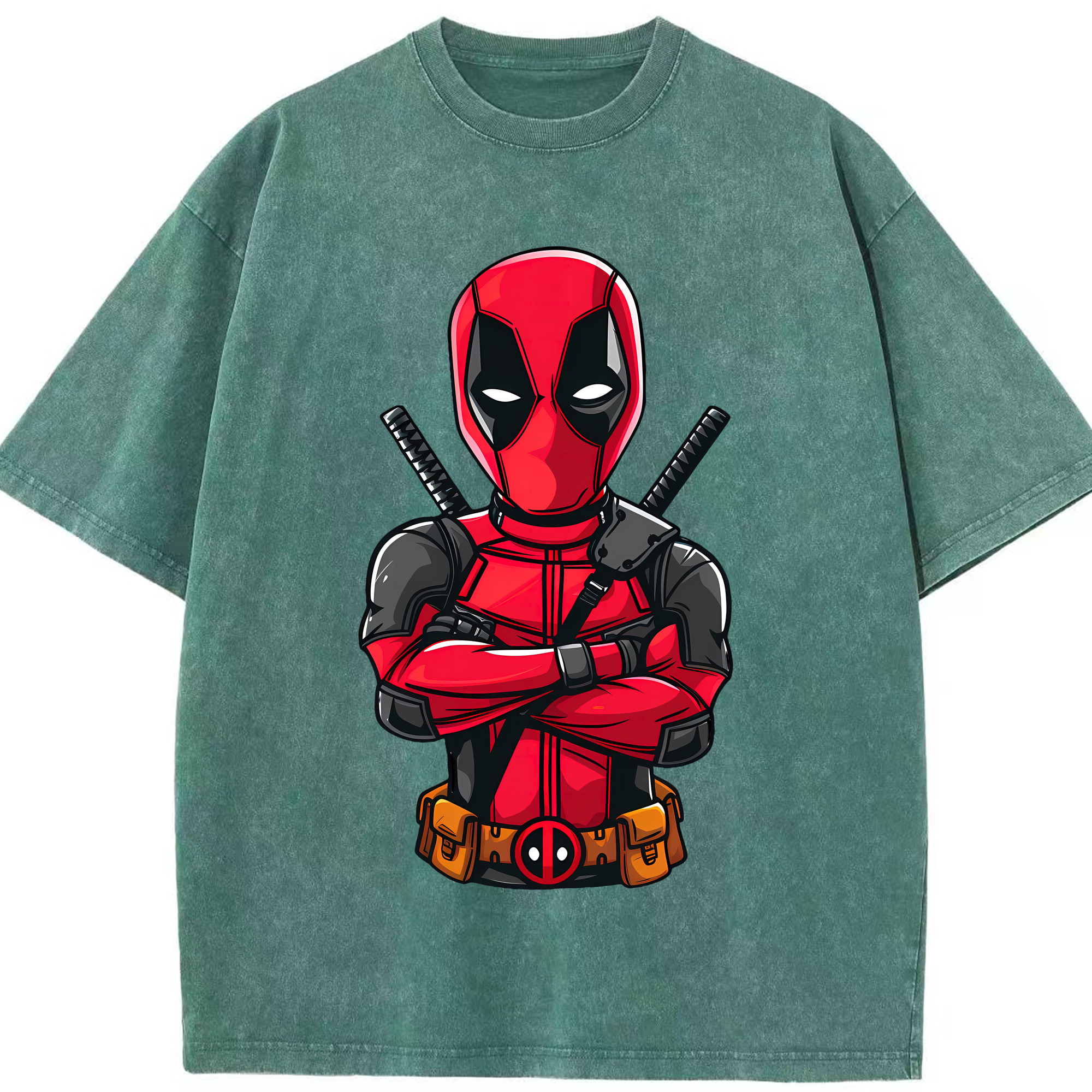 （画像用） Deadpool デッドプール 綿100% ヴィンテージ風 半袖Tシャツ（フロントプリント）